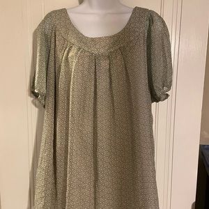 Beautiful mint ivory brown blouse top